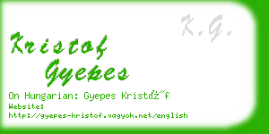 kristof gyepes business card